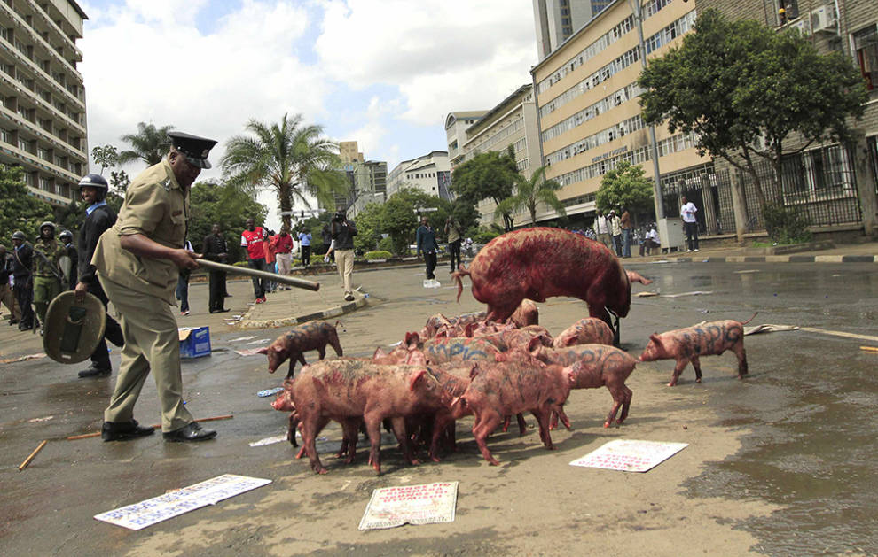 "Occupy parlament" en Nairobi, la capital de Kenia.