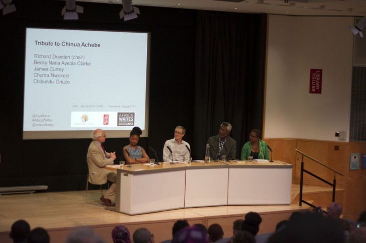 Panel Tribute to Chinua Achebe: James Currey, Chibundu Onuzo, Richard Dowden, Chuma Nwokolo y Becky Nana