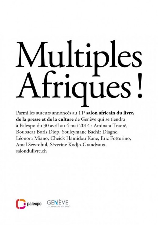 Flyer del espacio para la literatura africana del Salón del Libro de Ginebra