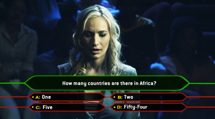 Imagen de la pregunta final por la que el concursante podrá convertirse en un voluntario en África.