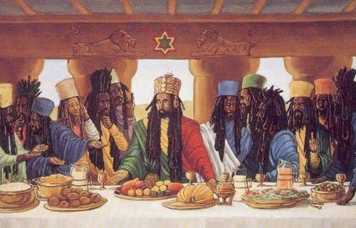 El paisaje bíblico de la última cena, según los rastafaris. 