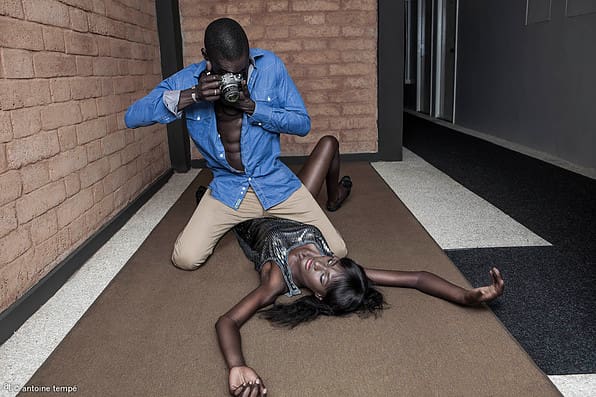 "Blow Up", Dakar, 2013. Models: Viktor and Aminata. From the series ONOMOllywood by Antoine Tempé & Omar Victor Diop.