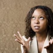 Stressed Pretty African-American Woman