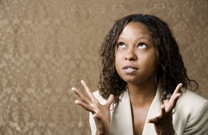 Close-Up Portrait of a Stressed African-American Woman