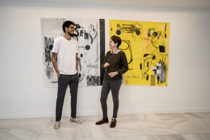 Presentación de las exposiciones de los artistas Yuran Henrique y Saskia Rodríguez, que se pueden visitar en el CAAM del 01.03 al 27.05.2018. Fotos CAAM / Sabrina Ceballos.