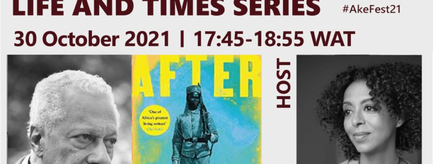 Imagen promocional de la conversación de Mengiste y Gurnah en el Aké Arts & Cultures Festival